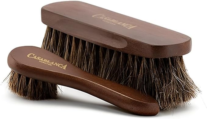 CASABLANCA 100% Horsehair Shoe Brush + Free Plastic Shoe Horn C1 - Runner