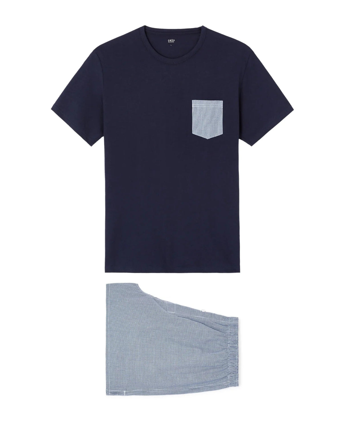 Cotton Short Pajamas - Navy - Runner