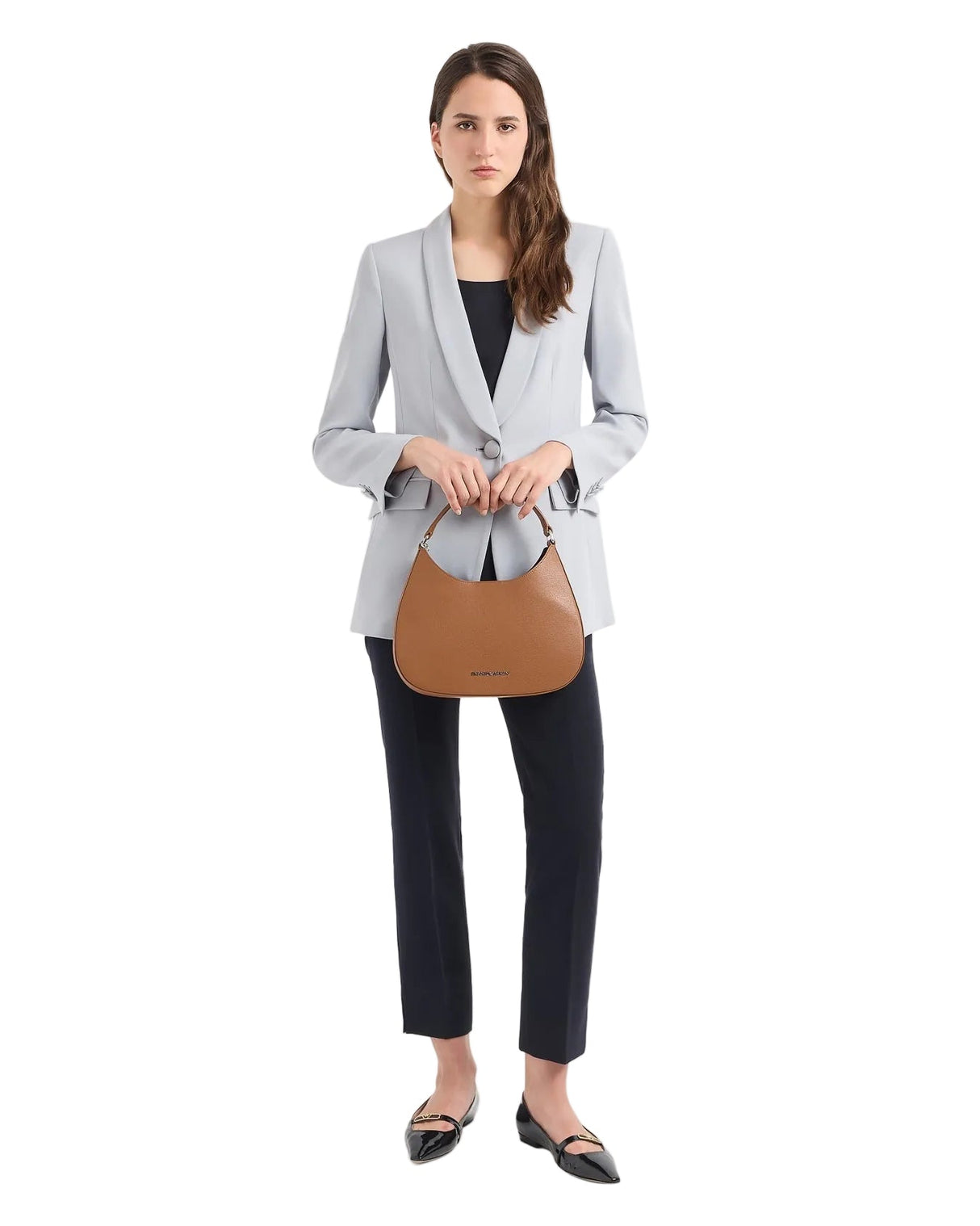 EMPORIO ARMANI ASV micro - grain recycled leather hobo Bag EAB22 - Runner