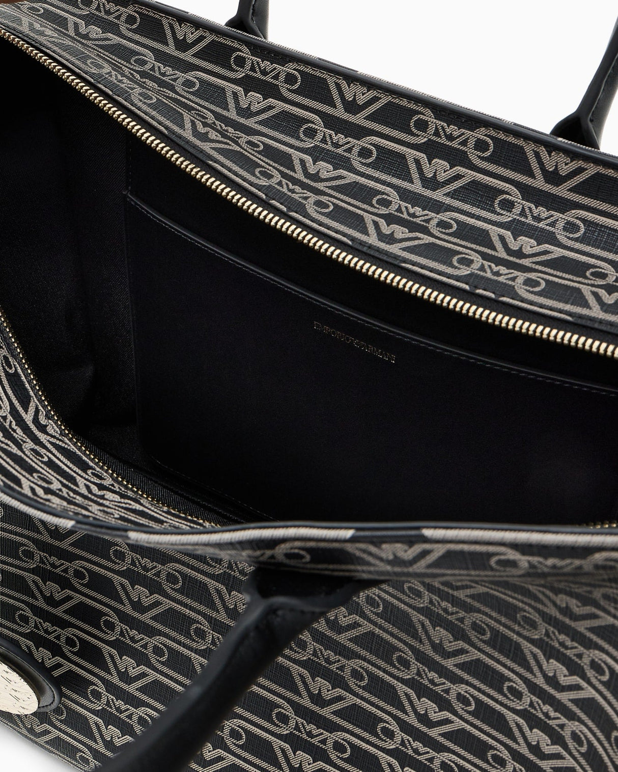 EMPORIO ARMANI Medium shopper bag with all - over monogram print EAB23 - Runner