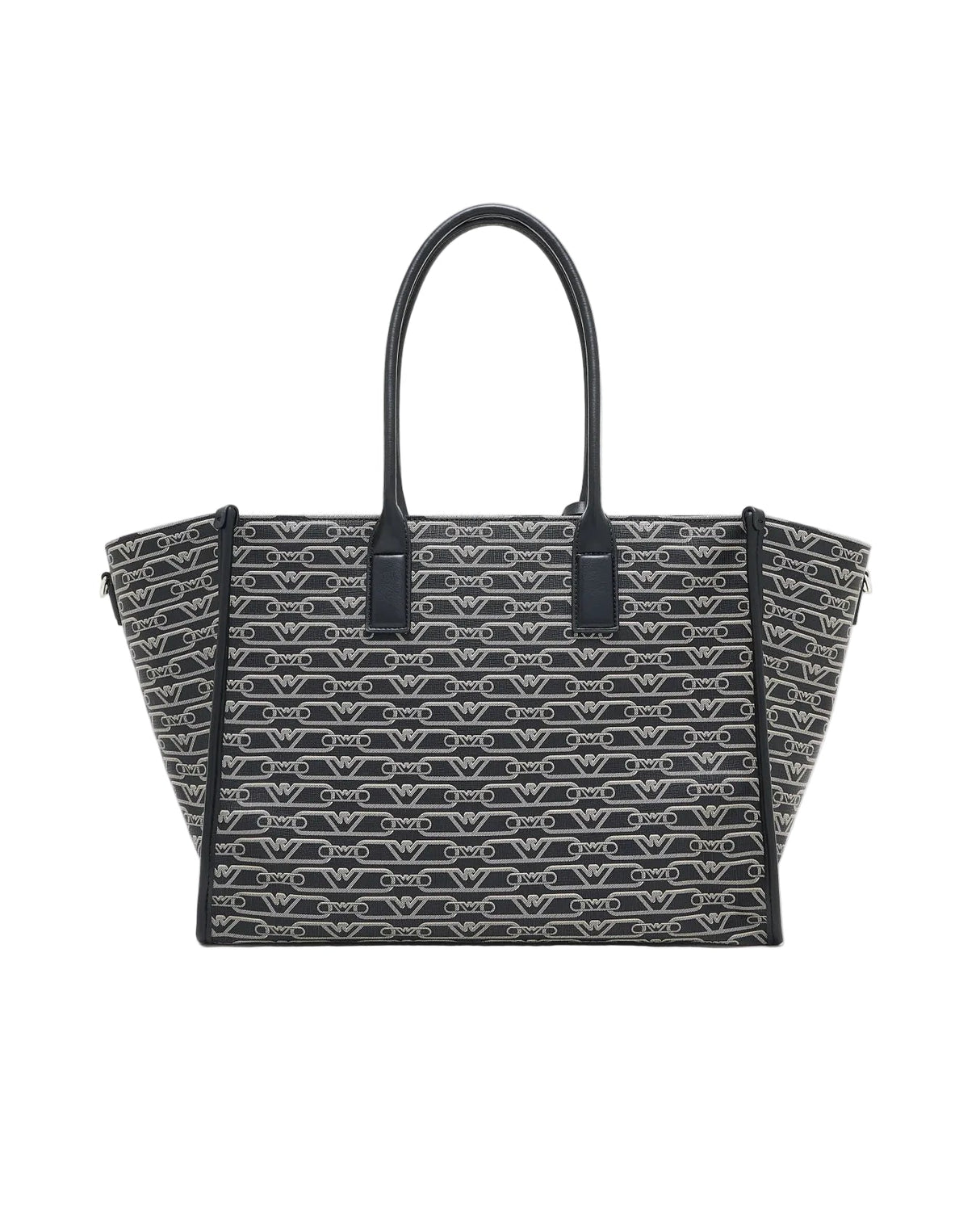 EMPORIO ARMANI Medium shopper bag with all - over monogram print EAB23 - Runner