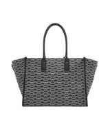 EMPORIO ARMANI Medium shopper bag with all - over monogram print EAB23 - Runner