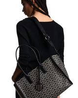 EMPORIO ARMANI Medium shopper bag with all - over monogram print EAB23 - Runner