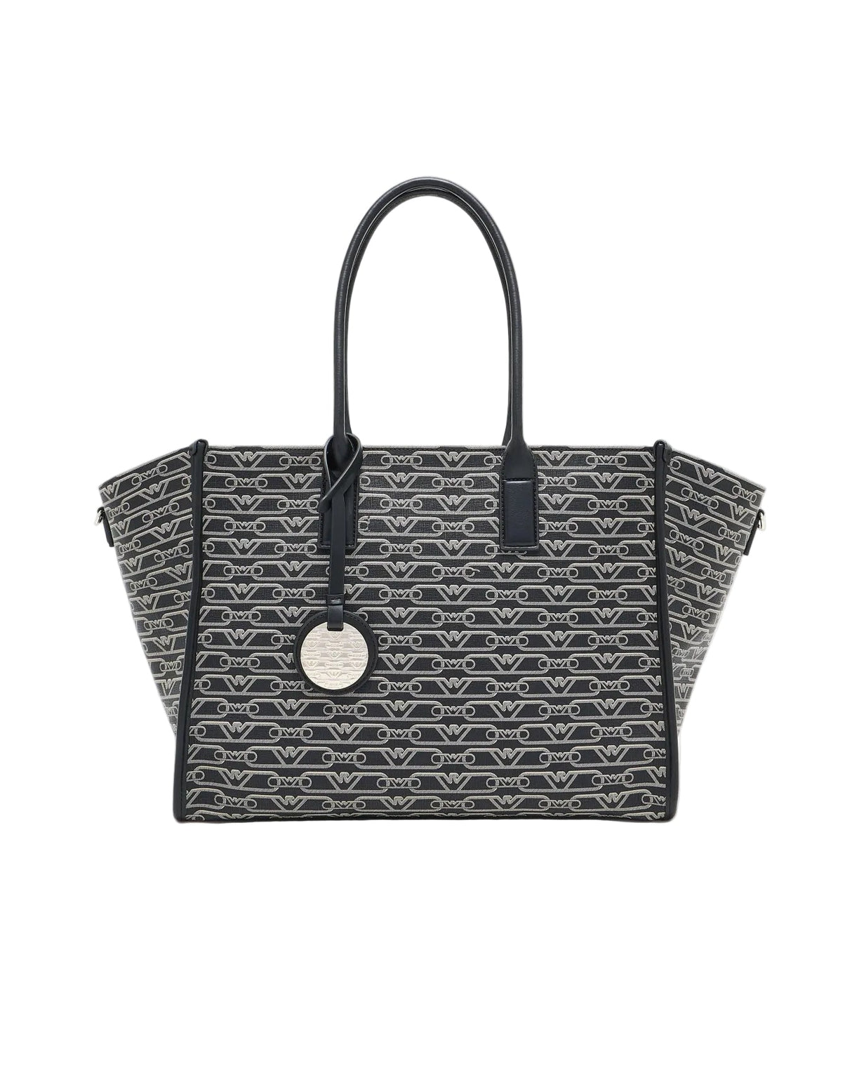 EMPORIO ARMANI Medium shopper bag with all - over monogram print EAB23 - Runner