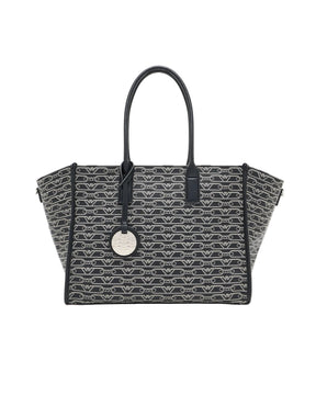 EMPORIO ARMANI Medium shopper bag with all - over monogram print EAB23 - Runner
