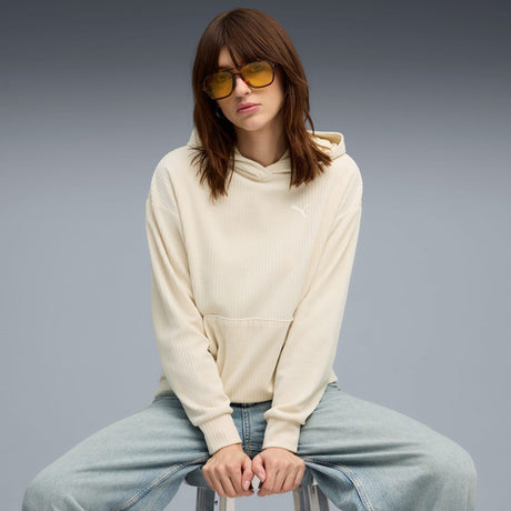 Essentials Elevated Velour Rib Hoodie Women - Runner