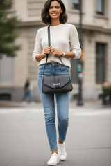 GUESS Charcoal Printed Erika Shoulder Bag GB563 - Runner