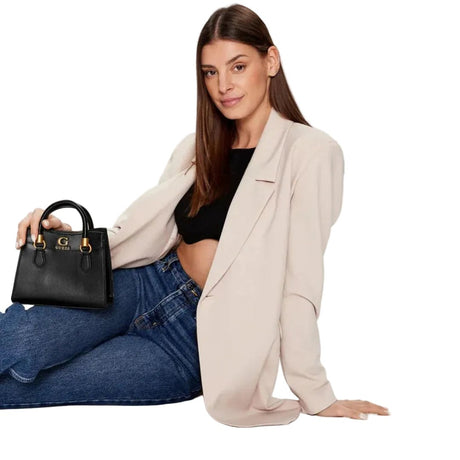 GUESS Coal Grey Printed Nell Logo Satchel Bag GB514 - Runner