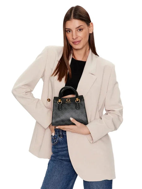 GUESS Coal Printed Nell Logo Satchel Bag - Runner