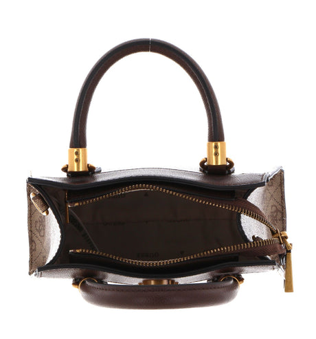 GUESS Coal Printed Nell Logo Satchel Bag - Runner