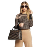 GUESS CORDELIA LOG HANDBAG - BROWN - GB341 - Runner