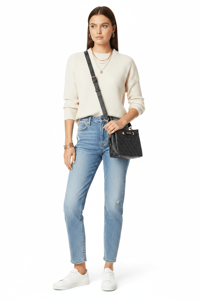 Guess Emera Logo Girlfriend Crossbody Top Zip Bag - Runner