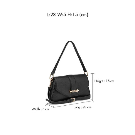 GUESS Erika Flap Crossbody Bag BLACK GB529 - Runner