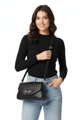 GUESS Erika Flap Crossbody Bag BLACK GB529 - Runner