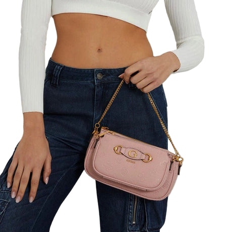 GUESS Izzy Double Pouch Crossbody BAG - PINK - GB211 - Runner