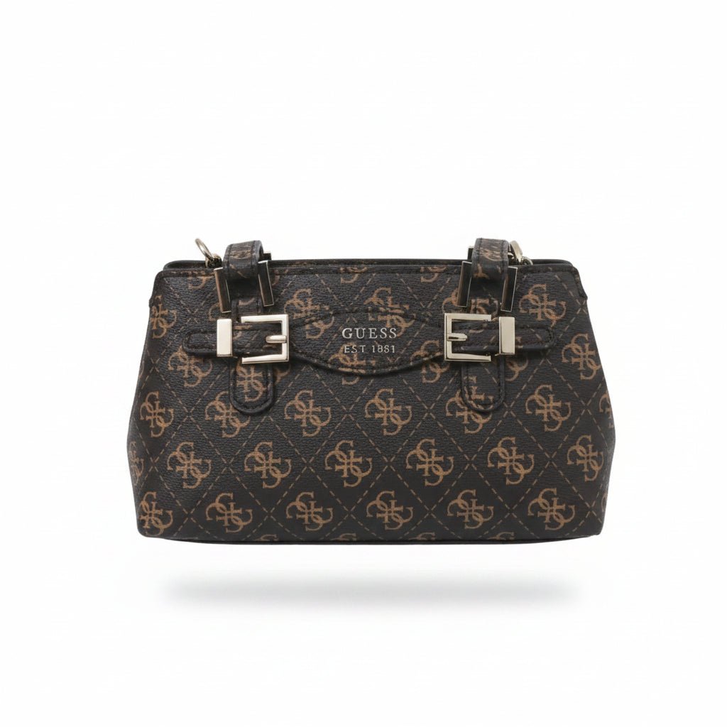 GUESS Katya Mini Satchel Handbag BLACK GB534 - Runner
