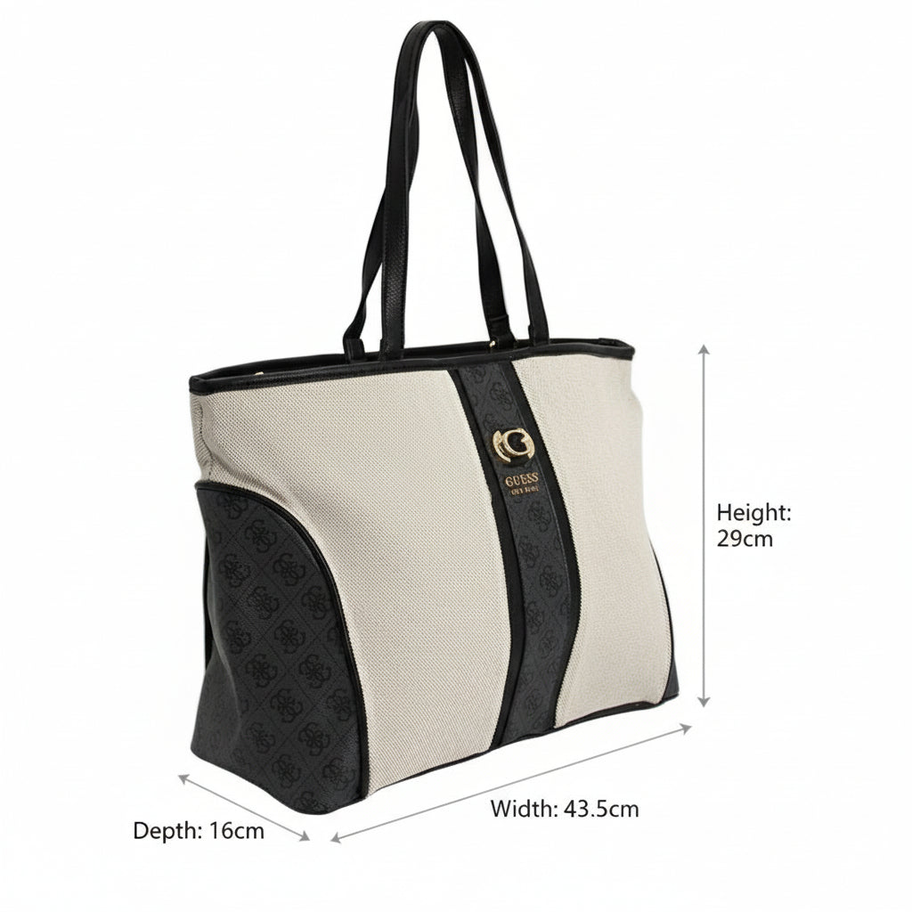 Guess Kerima Tote Natural/Milk Logo, Natural / Milk Logo Bag GB353 - Runner