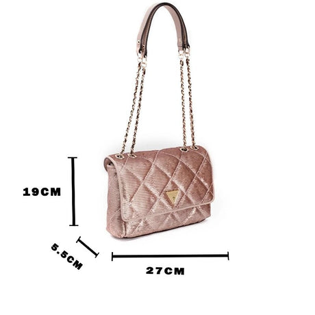 GUESS Sequinned Embellished Structured Shoulder Bag with Quilted Detail BAG - METALLIC - GB6 - Runner