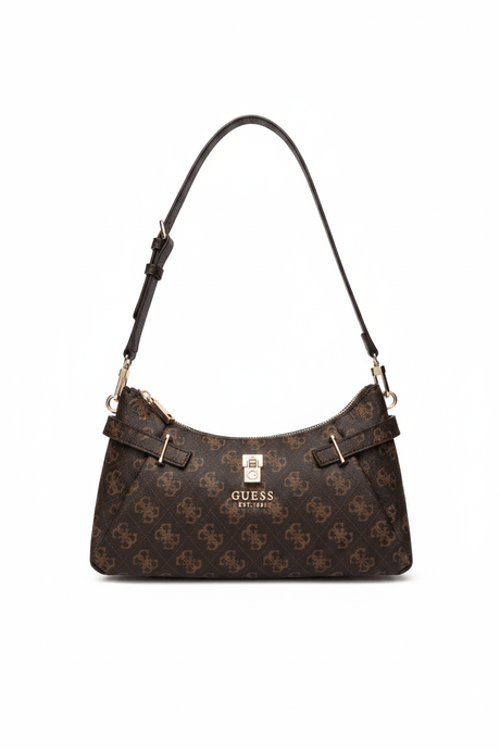 Guess Signature Brown Monogram Shoulder Bag GB556 - Runner