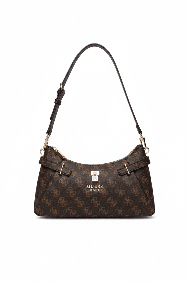Guess Signature Brown Monogram Shoulder Bag GB556 - Runner