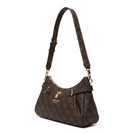 Guess Signature Brown Monogram Shoulder Bag GB556 - Runner