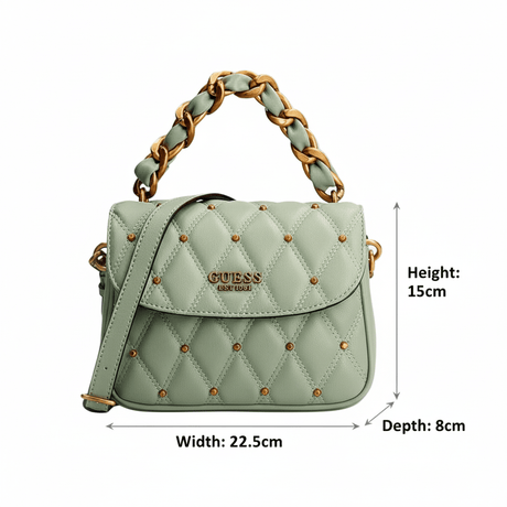 GUESS Triana Logo Detailed Shoulder Bag - OLIVE - GB17 - Runner