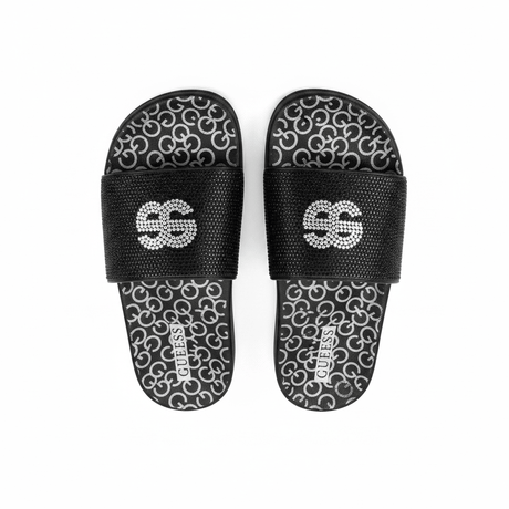 GUESS Women’s Black Rhinestone Accents Flip Flop Platform SLW32 - Runner