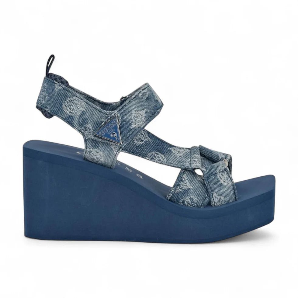 GUESS womens Daysa Wedge Sandal - BLU SLW10 - Runner