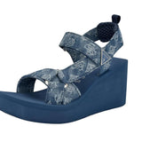 GUESS womens Daysa Wedge Sandal - BLU SLW10 - Runner