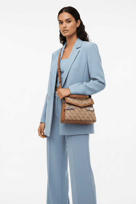 GUESS Zadie Logo Top Handle Flap Bag - Runner
