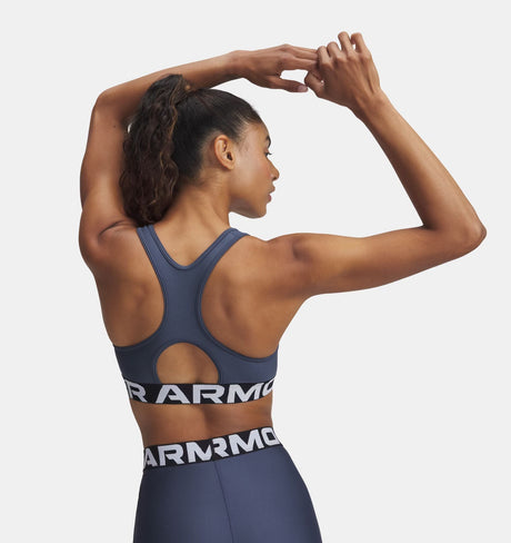 HeatGear® Armour Mid Branded Women's Sports Bra - Runner