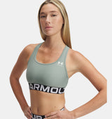 HeatGear® Armour Mid Branded Women's Sports Bra - Runner