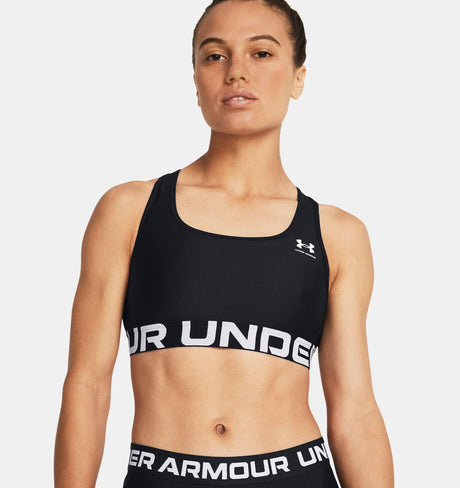 HeatGear® Armour Mid Branded Women's Sports Bra - Runner