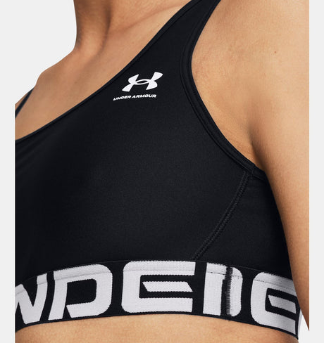 HeatGear® Armour Mid Branded Women's Sports Bra - Runner