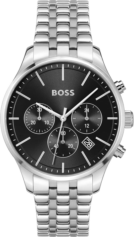 HUGO BOSS MEN'S BLACK DIAL STAINLESS STEEL BRACELET WATCH - 1514157 BBM55 - Runner