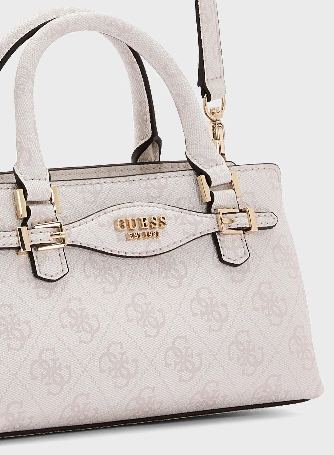 GUESS Katya Mini Satchel Handbag WHITE GB535