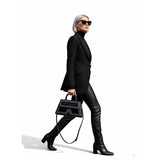 Karl Lagerfeld IKON K SMALL LEATHER WOMEN CROSSBODY BAG BLACK KB33 - Runner