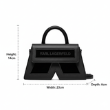 Karl Lagerfeld IKON K SMALL LEATHER WOMEN CROSSBODY BAG BLACK KB33 - Runner