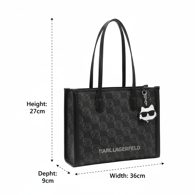 Karl Lagerfeld Shopper 'Ikon' in Black KB38 - Runner