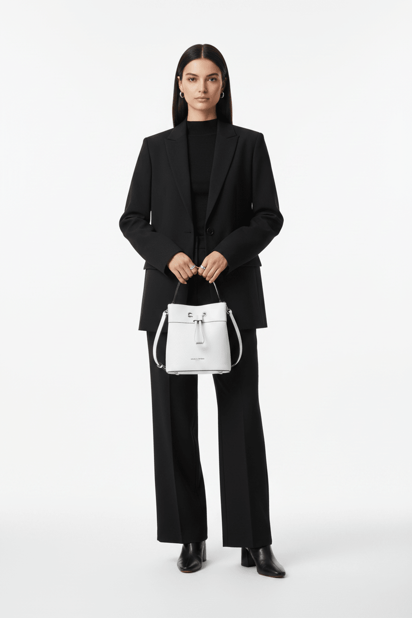 KARL LEGERFELD Embossed Maybelle Adele Bucket BAG KB47 - Runner