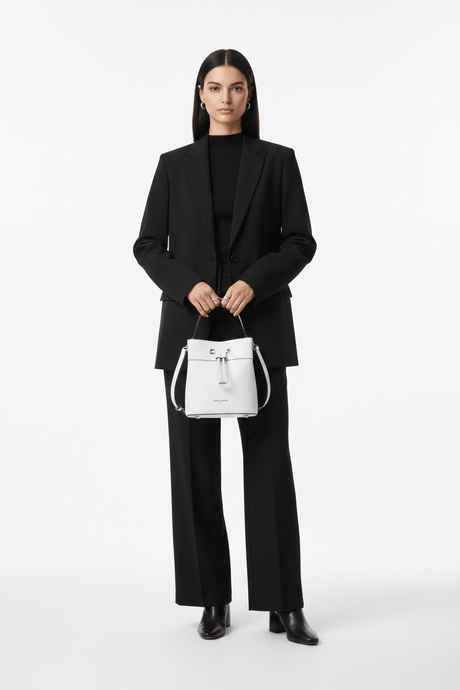 KARL LEGERFELD Embossed Maybelle Adele Bucket BAG KB47 - Runner