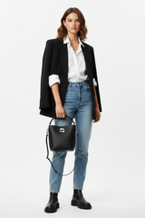 KARL LEGERFELD Ikon Pebble Bucket Bag  KB42