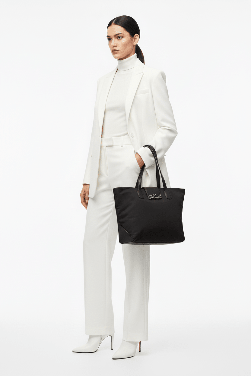 KARL LEGERFELD Paris Large Nylon SHOULDER Bag KB79 - Runner
