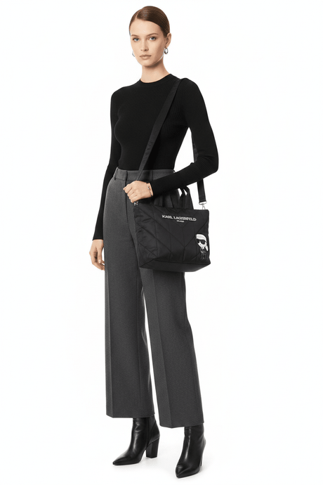 KARL LEGERFELD Women's Black Voyage Cat Sunglasses Quilted Tote Bag KB53 - Runner