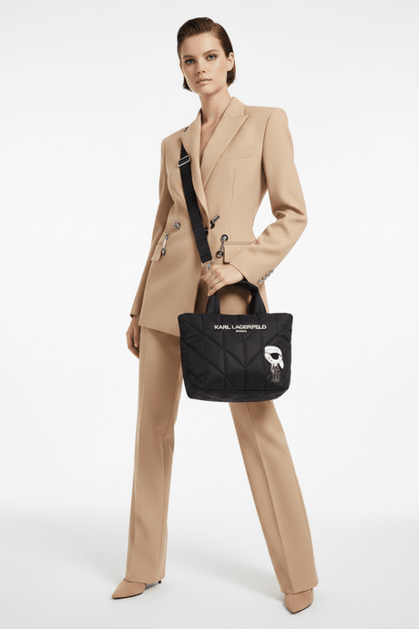KARL LEGERFELD Women's Black Voyage Cat Sunglasses Quilted Tote Bag KB53 - Runner