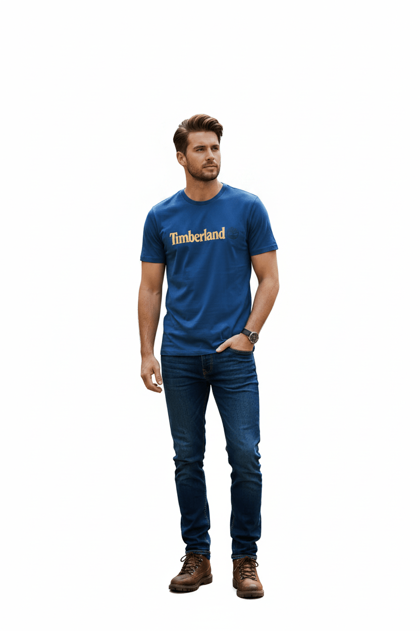 KENNEBEC RIVER Linear Logo Short Sleeve Tee Dark Denim - Runner