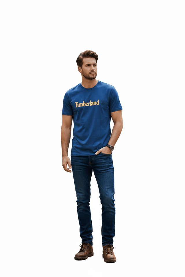 KENNEBEC RIVER Linear Logo Short Sleeve Tee Dark Denim - Runner