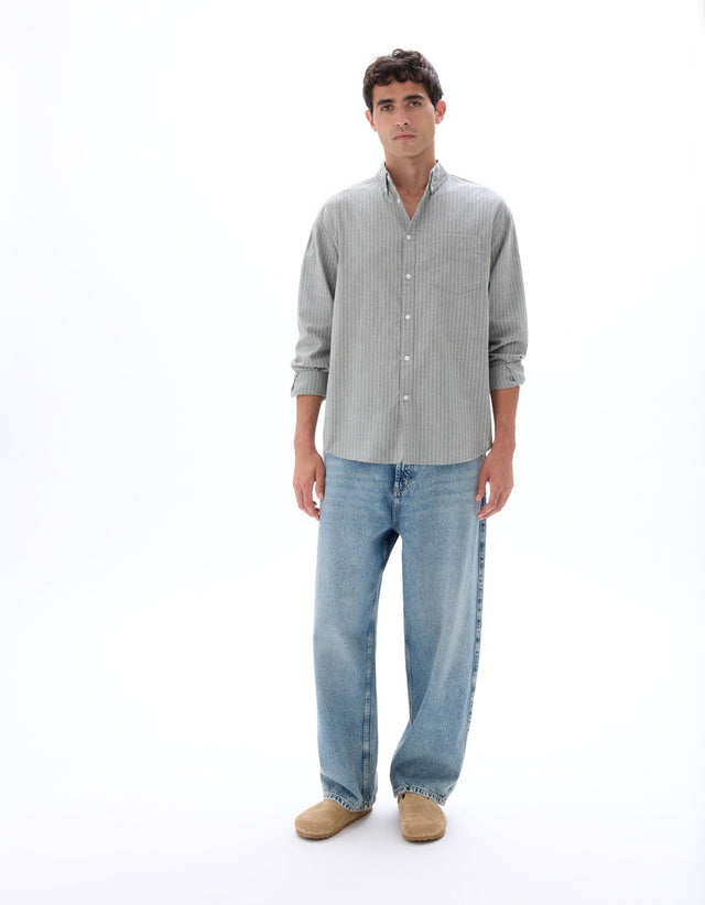 Loose Oxford Striped Shirt - Runner