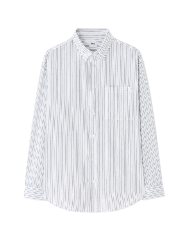 Loose Striped Poplin Shirt - Runner