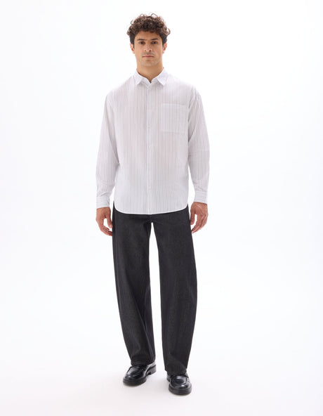 Loose Striped Poplin Shirt - Runner